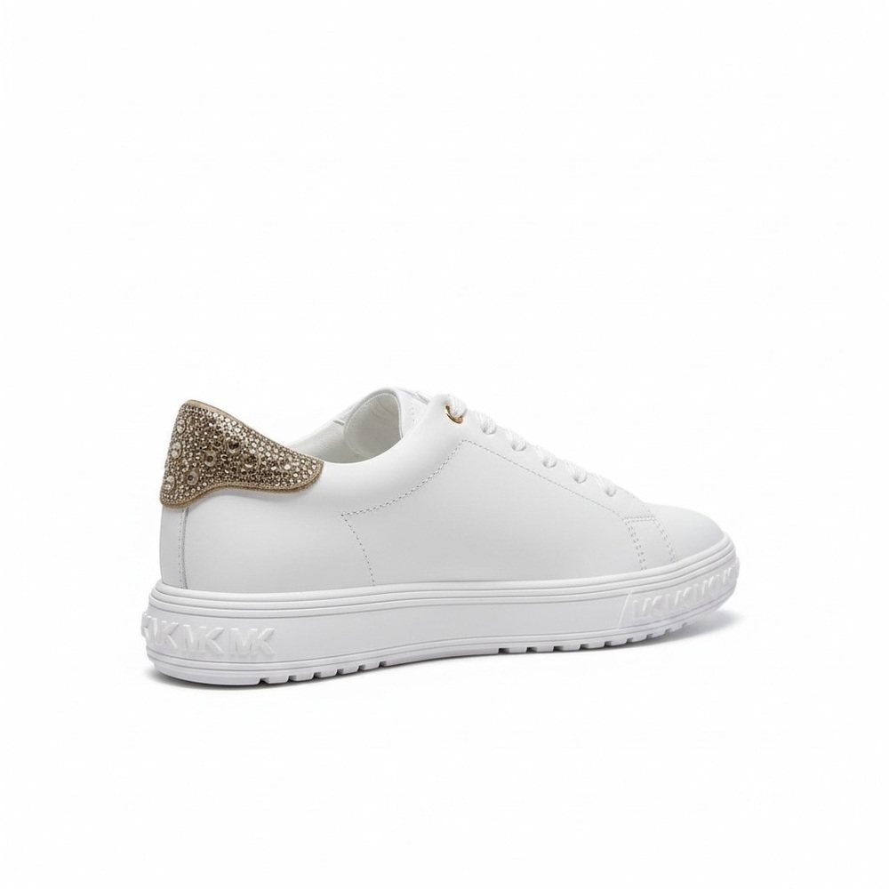 BRAND NEW! Michael Kors White and Gold Sneakers Contemporary Style - Picture 7 of 13